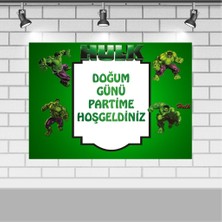 Parti Furyası Hulk  Doğum Günü 100X140 cm Hulk  Doğum Günü Afişi