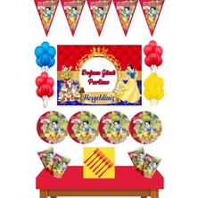 Parti Furyası Pamuk Prenses  Parti Malzemeleri 24 Kişilik 50X70 cm  Afişli Set