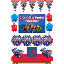 Parti Furyası Roblox Parti Malzemeleri 24 Kişilik Afişli Set 