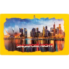 Dünyadan Hediyeler Singapur Gece Temalı Ahşap Fresco Tablo