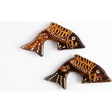 Dünyadan Hediyeler Ahşap Balık Magnet 2 Li Set