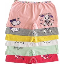 Katmirra Kız Çocuk Renkli Likralı Pamuk Boxer Külot 6'lı