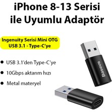 Baseus USB 3.1 To Type-C Dönüştürücü Adaptör Mini Otg Baseus Ingenuity Series