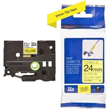 Photo Print Brother P-Touch TZE-FX651 Muadil Sari Esnek Etikete Siyah (24MM x 8m)