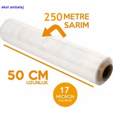 Ekol Ambalaj Palet Streç Film 17 Mikron 50 cm 250 M Palet Streç 1.kalite