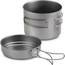 Top Sport 1100 ml / 1600 ml Titanium Pot Pan Set Süper Hafif (Yurt Dışından)