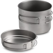 Top Sport 1100 ml / 1600 ml Titanium Pot Pan Set Süper Hafif (Yurt Dışından)