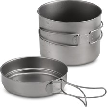 Top Sport 1100 ml / 1600 ml Titanium Pot Pan Set Süper Hafif (Yurt Dışından)