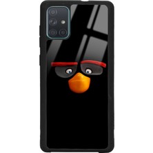 Spoyi Samsung A71 Black Angry Birds Tasarımlı Glossy Telefon Kılıfı