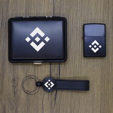 Ada Lazer Kişiye Özel Binance Coin (Bnb) Metal Tabaka, Zippo Çakmak ve Anahtarlık Seti