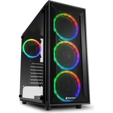 Sharkoon Tempered Cam RGB ATX Bilgisayar Kasası Siyah