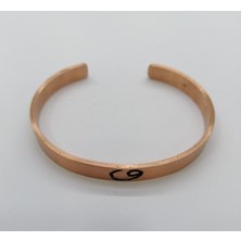 Elden Eve Bakır Vav Harfli Bakır Bileklik Oyma Işçilik Ince Model