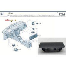 Parça Deponuz Jetta (2011 -- 2018) Ön Torpido Üstündeki Kapak. Orijinal Ürün
