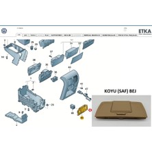 Parça Deponuz Passat B6 (2006 -- 2011) Arka Çakmak Kapağı (Koyu Bej) 3C0863289D / 3C0863289