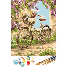 Tabdiko Sayılarla Boyama Seti 40 x 50 cm Tuval Şasesine Gerili Bisiklet