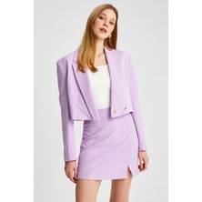 Parkkaron Kadın Kruvaze Kısa Blazer Ceket