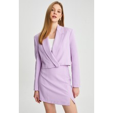 Parkkaron Kadın Kruvaze Kısa Blazer Ceket