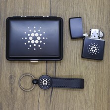 Ada Lazer Kişiye Özel Cardano (Ada) Metal Tabaka, Zippo Çakmak ve Anahtarlık Seti