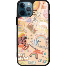 Spoyi Apple iPhone 11 Pro Max Vintage Sticker Tasarımlı Glossy Telefon Kılıfı