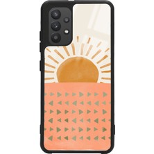Spoyi Samsung A32 Suluboya Güneş Tasarımlı Glossy Telefon Kılıfı