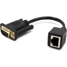 2 Adet VGA 15PIN Erkek Genişletici Lan Cat5 Dönüştürücü Ethernet Soket Adaptörü 2 Adet