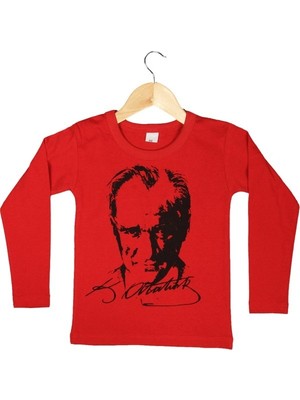 Dragora Atatürk Baskılı Uzun Kollu 23 Nisan 19 Mayıs 30 Ağustos 10 Kasım Süper Kalite Çocuk T-Shirt