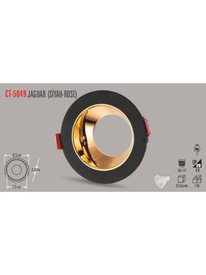 Cata Ct-5049 Jaguar Yuvarlak Spot(Mat Siyah Gold)(Ampulsuz)