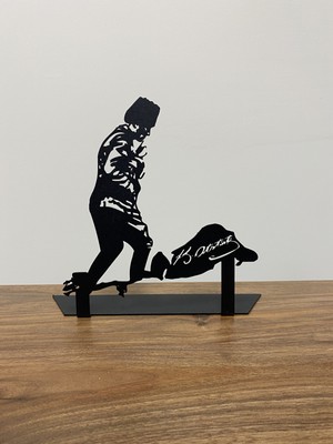 2S Lazer Kocatepe Atatürk Imzalı Dekoratif Masaüstü Metal Tablo Siyah