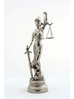 XMARKETTR Dekoratif Zamak Adalet Terazisi Heykel Biblo 48 cm Biblo