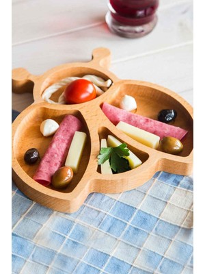 Ahşap Uğur Böceği Kahvaltı ve Servis Sunum Tabağı Dekoratif Kase