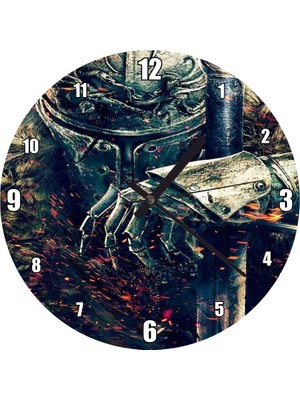 Cakatablo  Dark Souls 2 Savaşçı Şövalye Duvar Saati (Çap 50X50 cm )