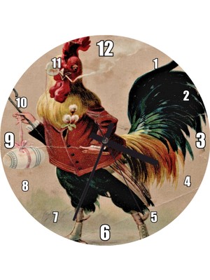 Cakatablo  Nostaljik Paskalya Kartı Görseli Duvar Saati (Çap 50X50 cm )