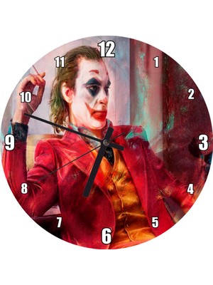 Cakatablo Joker 2019 Film Dc Çizgi Görseli Duvar Saati (Çap 50X50 cm )