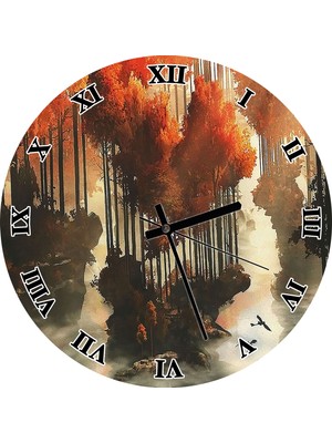 Cakatablo Fantastik Orman Deniz Duvar Saati (Çap 50X50 cm )
