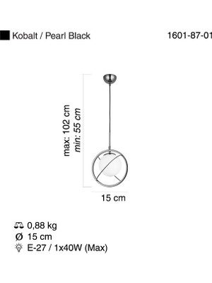 Petro Q15 Kck Tekli Kobalt Avize 1XE27