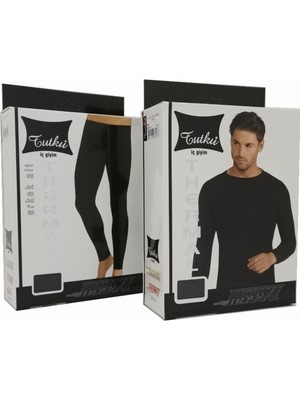 Tutku Erkek Siyah Termal Takım Alt-Üst