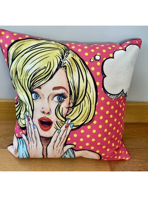 Palmia Home Pop Art Karikatür Desenli Dekoratif Kırlent Kılıfı