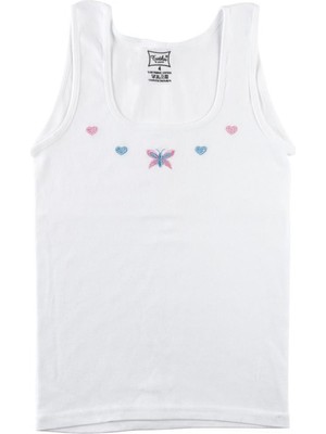 Katmirra Tutku Kız Çocuk Geniş Askı Ribana Atlet 6'lı Paket Esnek Kumaşlı Rahat Kesim