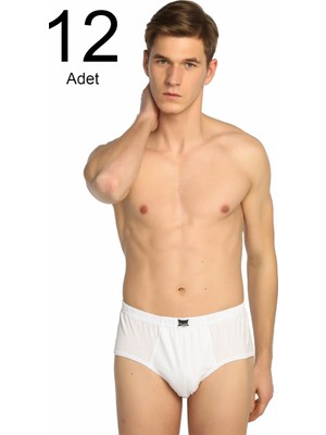 Erkek Gri 12'li Paket Pamuk Slip