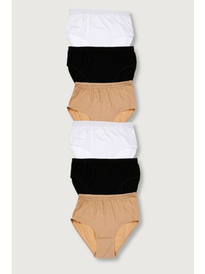 Katmirra Kadın Beyaz 6'lı Paket  Ribana Bato Külot ELF568T0922CCM6