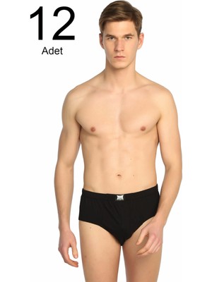 Erkek Gri 12'li Paket Pamuk Slip