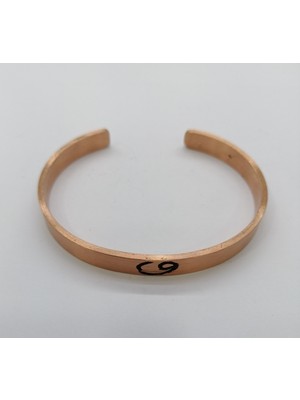 Elden Eve Bakır Vav Harfli Bakır Bileklik Oyma Işçilik Ince Model