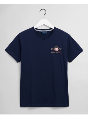 Gant Erkek Lacivert Regular Fit Logolu T-Shirt 2003081.433