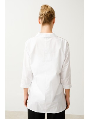 Ekol Kadın Yakalı Inci Detaylı Bluz 6053096 Beyaz