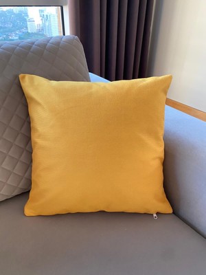 Palmia Home Sarı Renk Çift Taraflı Dekoratif Kırlent Kılıfı