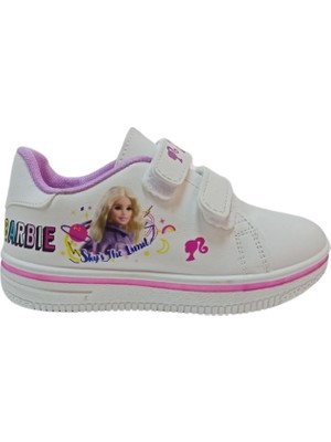 Gezer 03244 Çocuk Beyaz-Lila Barbie Sneaker Ayakkabı