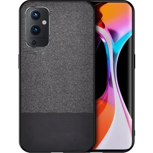 OnePlus 9 Çin Versiyon Fabrik Serisi Kumaş ve Deri Desen Kılıf - Siyah