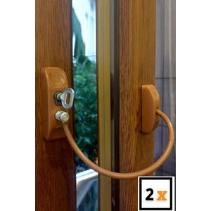 2 Adet ! Halatlı Anahtarlı Metal Cam Pencere Pimapen Kilidi Hırsız Çocuk Güvenlik Emniyet Kilidi