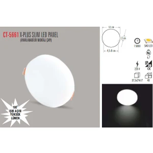 Ct-5661 15W/3200K x-Plus Slım LED Panel (Günışığı)