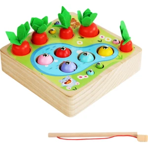 Ahşap Montessori Oyuncak Havuç Hasat Balıkçılık Oyunu Bebekler Için Oyuncaklar Sıralama (Yurt Dışından)